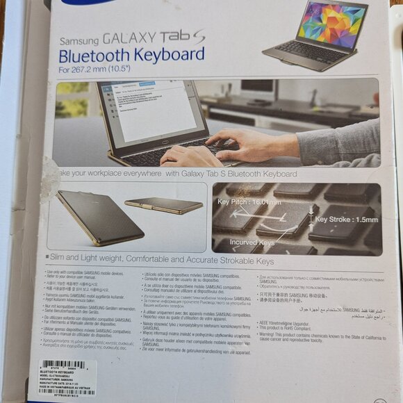 SAMSUNG GALAXY TAB S BLUETOOTH KEYBOARD 10.5" EJ-CT800VAEGUJ-NEW IN OPEN BOX - Picture 5 of 7